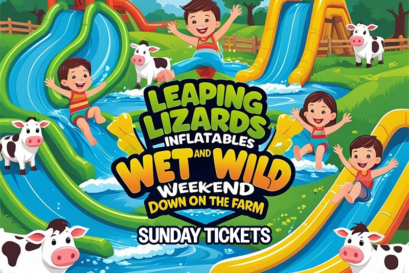 Leaping Lizards Inflatables presents Wet and Wild Weekend Down on the Farm! - July 20, 2025, 11am-7pm SUNDAY TICKETS