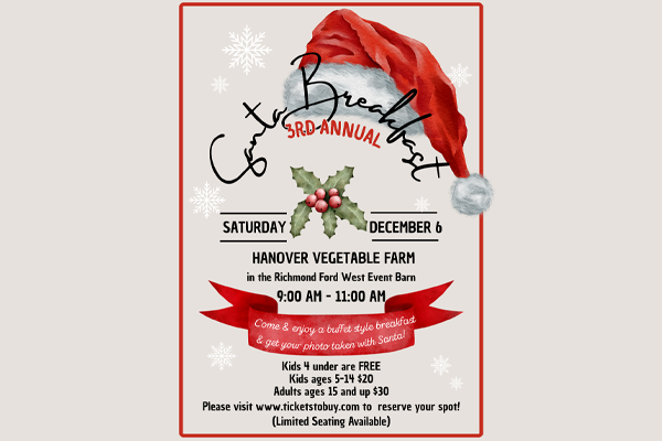 3rd Annual Santa Breakfast at the Event Barn - December 6, 2025, 9:00am-11:00am